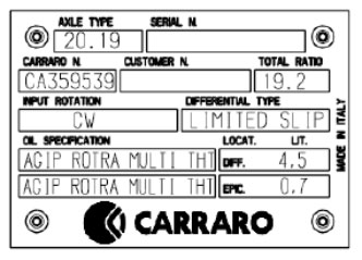 Carraro Erkennungszeichen